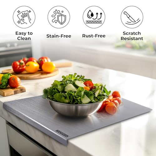 Stainless Steel Kitchen Cutting Board - 41x31cm Dimensions