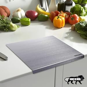 HOUSEGOODS-Steel-Countertop-Chopping-Board-for-Kitchen-Premium-304-Food-Grade-Tata-Stainless-Steel-Ideal-for-Vegetables-Fruits-Meat-Baking-Made-in-India-Non-Slip-Anti-BacterialBig-41-X-31-CM