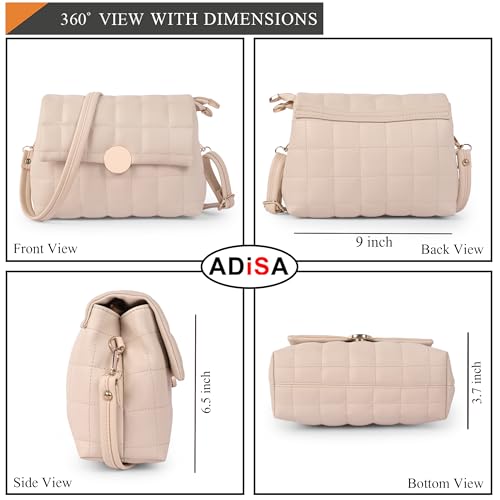 Stylish ADISA Quilted Crossbody Bag for Women and Girls