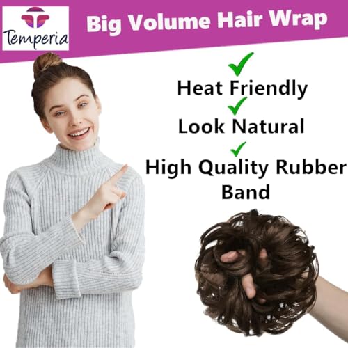 Stylish Brown Juda Hair Bun for Women by TEMPERIA (25g)