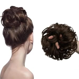 TEMPERIA-Hair-Accessories-For-Women-Stylish-Juda-Hair-Buns-Messy-Bun-Hair-Extension-Artificial-Fake-Donuts-Maker-Scrunchies-With-Elastic-Rubber-band-Natural-Brown-1-Pc-25GR