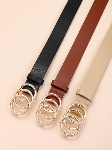 Stylish Leather Belts Combo for Women and Girls- Fashionable Waist Belts for Dresses and Jeans