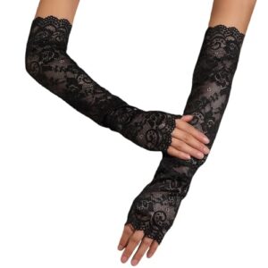 Stylish PALAYÂ® Floral Lace UV Arm Sleeves for Women (1 Pair)