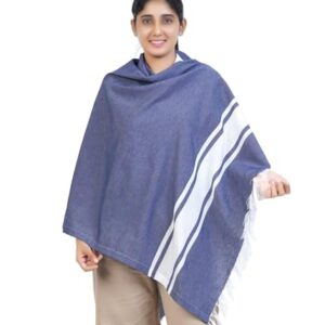 Stylish Teal and White Nursing Cover Shawl for Moms