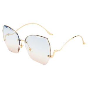 Stylish Women's Rimless Butterfly Sunglasses by Ted Smith UV Protection