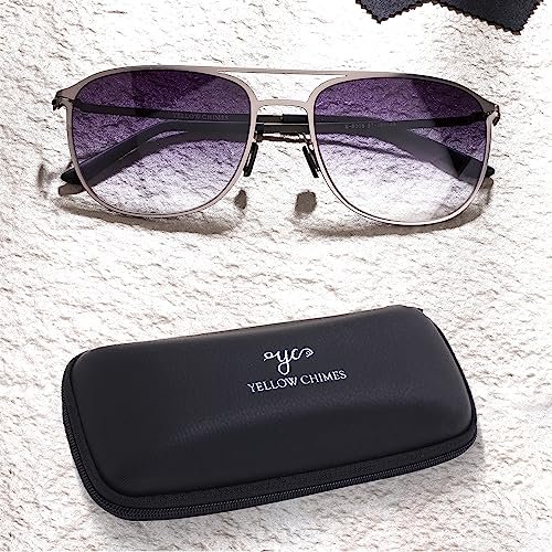 Stylish Yellow Chimes Round Sunglasses with UV Protection