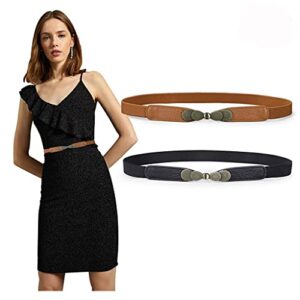 Trendy PALAYÂ® Slim Stretch Waist Belts - Set of 2 for Women