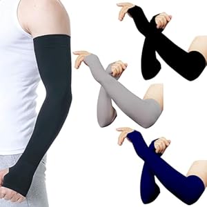 RRC-UV-Sun-Protection-Cooling-UPF-50-Compression-Arm-Sleeve-for-Men-and-Women-With-Thumb-Hole-Arm-Sleeves-for-Boys-and-Girls-Tattoo-Cover-Up-Work-Golf-Baseball-Basketball-Football-and-More