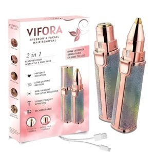 VIFORA Women's USB 2-in-1 Eyebrow and Facial Hair Trimmer