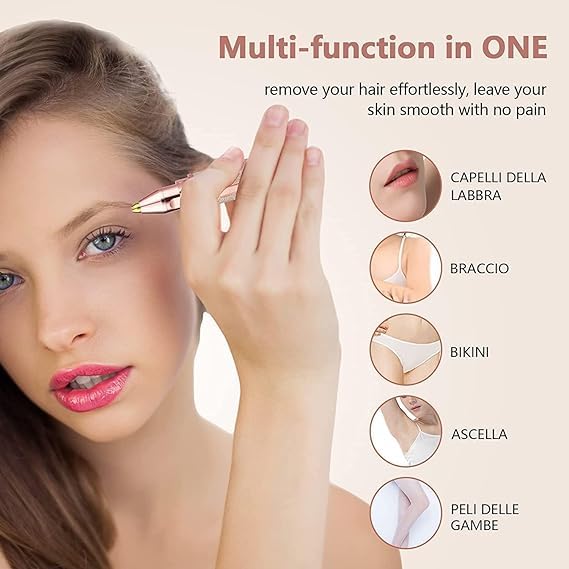 VIFORA Women's USB 2-in-1 Eyebrow and Facial Hair Trimmer