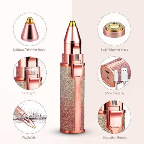 VIFORA Women's USB 2-in-1 Eyebrow and Facial Hair Trimmer