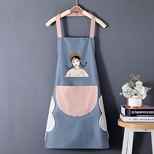 NFI-essentials-Kitchen-Apron-for-Women-Men-with-Hand-wiping-Side-Towel-and-Big-Front-Pocket-Waterproof-Apron-for-Kitchen-Cooking-Chef-Apron-Kitchen-Accessories-items-for-Home-Cooking
