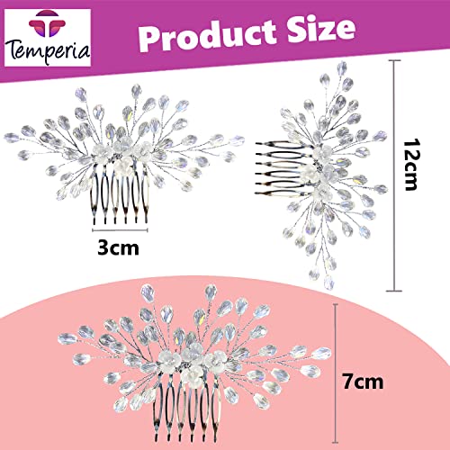 White Floral Pearl Bridal Hair Clip for Wedding