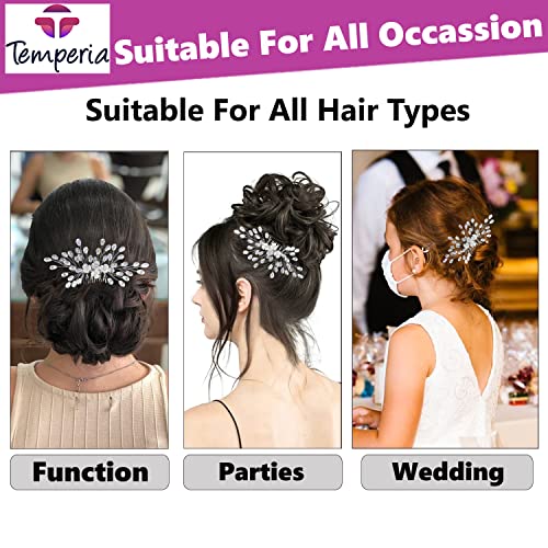 White Floral Pearl Bridal Hair Clip for Wedding