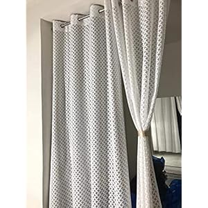 Galaxy-Home-Decor-Sheer-Transparent-Net-Grommet-Curtains-for-Door-7-Feet-Pack-of-2-White-White-Cross-Door-7-Feet-2Pc