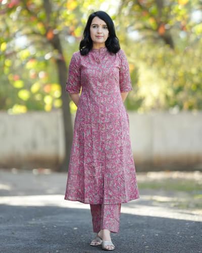 Women's Cotton Floral Kurta and Pant Set by ANNI DESIGNER