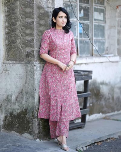 Women's Cotton Floral Kurta and Pant Set by ANNI DESIGNER