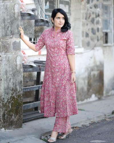 Women's Cotton Floral Kurta and Pant Set by ANNI DESIGNER