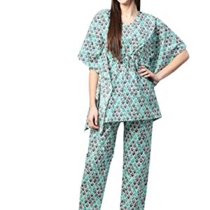 Women's Cotton Night Suit with Geometric Design from Yash Gallery