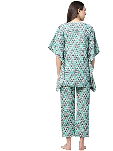Women's Cotton Night Suit with Geometric Design from Yash Gallery