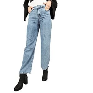 Women's High-Rise Wide Leg Solid Jeans - Freehand Collection
