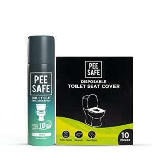 Women's Mint Seat Sanitizer & Disposable Seat Covers Combo - Germ Protection for Travel