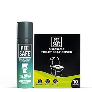 PEESAFE-Toilet-Hygiene-Combo-For-Women-Toilet-Seat-Sanitizer-Mint-50-Ml-With-Disposable-Toilet-Seat-Cover-10-N-Protects-Against-Germs-Easy-To-Carry-Travel-Friendly-Pack