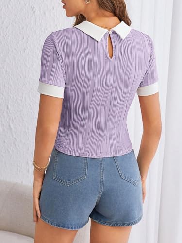 Women's Oversized Korean Casual Top with Collared Detail by Leriya