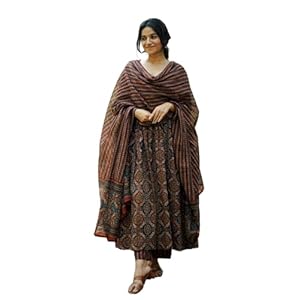 KLOSIA-Womens-Viscose-Printed-Flared-A-Line-Kurta-With-Pant-And-Dupatta-Suit-Set-Kurta-Set