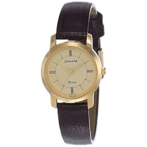Sonata-Women-Leather-Light-Champagne-Dial-Analog-Watch-Nr87018Yl01W-Band-Color-Brown