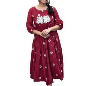 Women's Rayon Anarkali Kurta and Pant Set - Printed