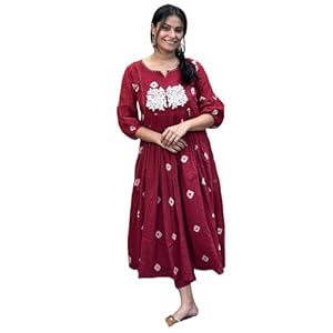 GoSriKi-Womens-Rayon-Blend-Anarkali-Printed-Kurta-with-Pant
