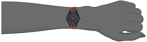 Women's Sonata Black Dial Leather Strap Watch - NS87030