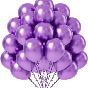 25 Purple Chrome Balloons for Party Decor - Flyloons