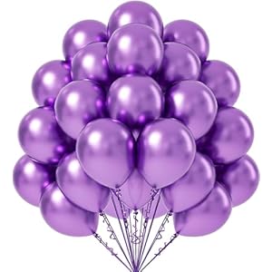 Flyloons-25-pcs-Purple-Metallic-Chrome-Balloons-for-Birthday-Decoration-items-celebration-Anniversary-Girls-Boys-Men-Women