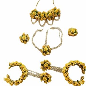 Yellow Haldi Floral Jewelry Set - Women's Sanvatsar Collection