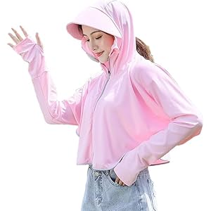 Rasikvar-Womens-Sunscreen-Hoodie-Jacket-Advanced-UV-Protection-from-Sun-Pollution-UPF-50-Protection-Scarf-with-Long-Sleeve-Face-Mask-Outdoor-Running