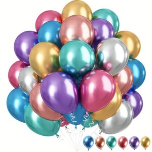 Flyloons 25pcs Multicolor Metallic Chrome Balloons – Party