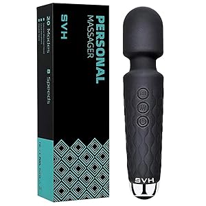 SVH-Personal-Body-Massager-for-Women-Men-Rechargeable-Wireless-Vibration-Machine-for-Female-with-20-Vibration-Modes-8-Speeds-Flexible-Head-for-Targeted-Compression-Black