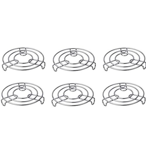 6-Piece Stainless Steel Hot Pot Trivets | Heat Protection for Countertops | Round Table Stand for Hot Utensils
