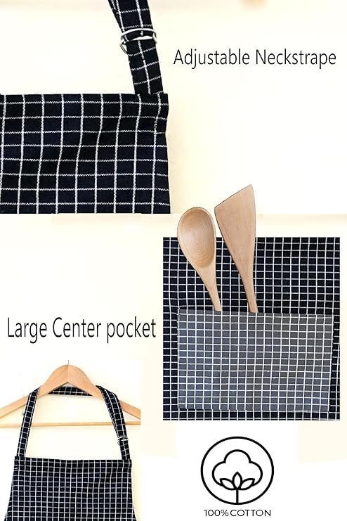 Diamond Steel Cotton Apron for Cooking - Unisex Chef Essential in Various Colors - Image 5