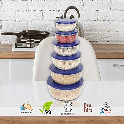 Eco-Friendly 6-Piece Food Storage Container Set in Dark Blue - Image 3