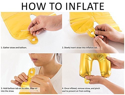 Gold Happy Anniversary Balloon Set - 16pcs Party Decorations - Image 2