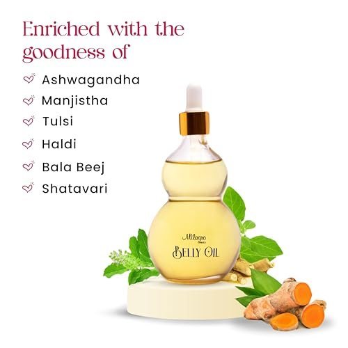 Milagro Ayurvedic Belly Oil for Stretch Marks and Scars - Image 6