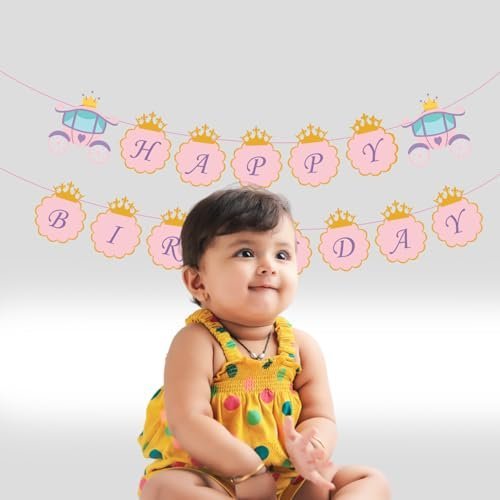 Pink Princess Birthday Decoration Kit - 60pcs Balloons, Happy Birthday Banner - Image 4