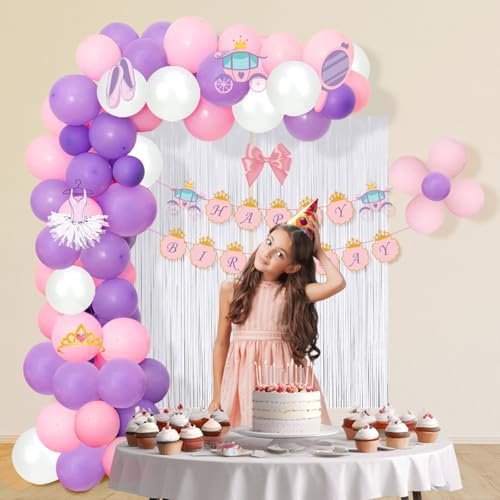 Pink Princess Birthday Decoration Kit - 60pcs Balloons, Happy Birthday Banner - Image 5