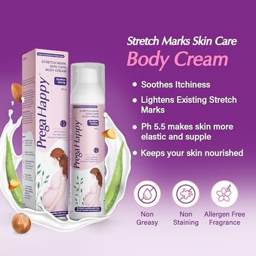 Prega Happy Stretch Mark Skin Care for Pregnancy - Soothes Itching, Non-Greasy (100gm) - Image 2