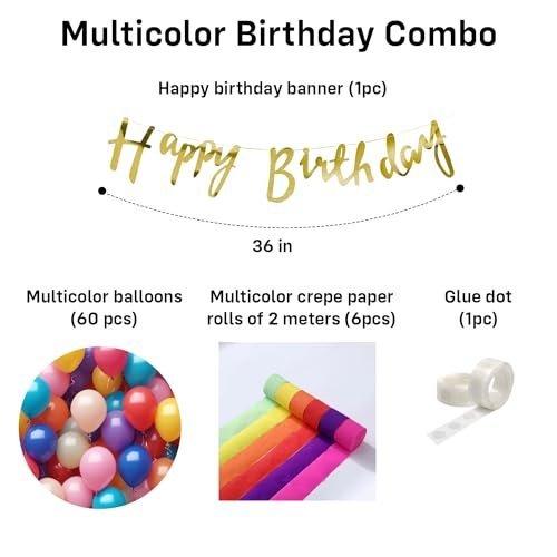 Rainbow Birthday Party Decor Set – 68 Pieces by Party Propz - Image 2