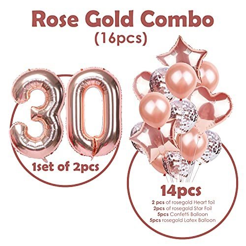Rose Gold 30th Birthday Balloon and Decor Set for a Party - Image 2