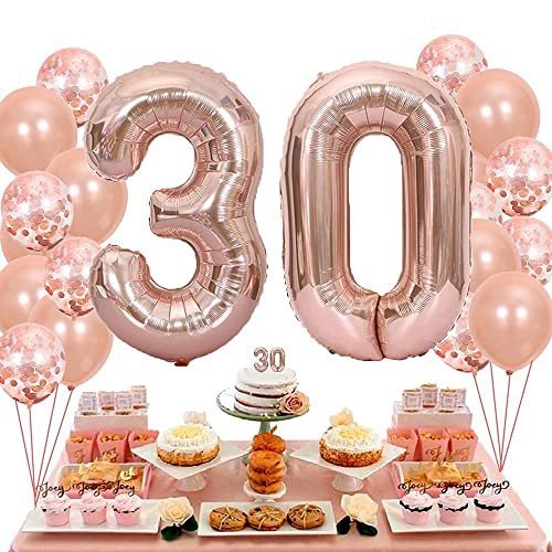 Rose Gold 30th Birthday Balloon and Decor Set for a Party - Image 7